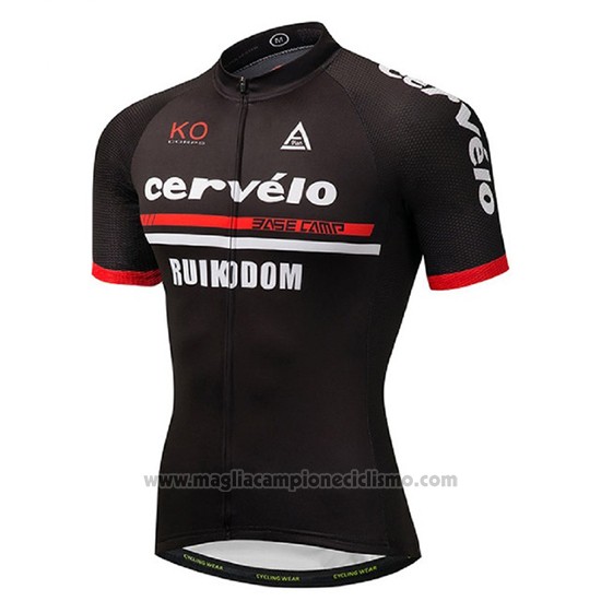 2018 Abbigliamento Ciclismo Cervelo Nero Manica Corta e Salopette